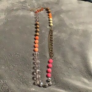 🌹EL long beaded rhinestones chain necklace adjustable lobster claw closure